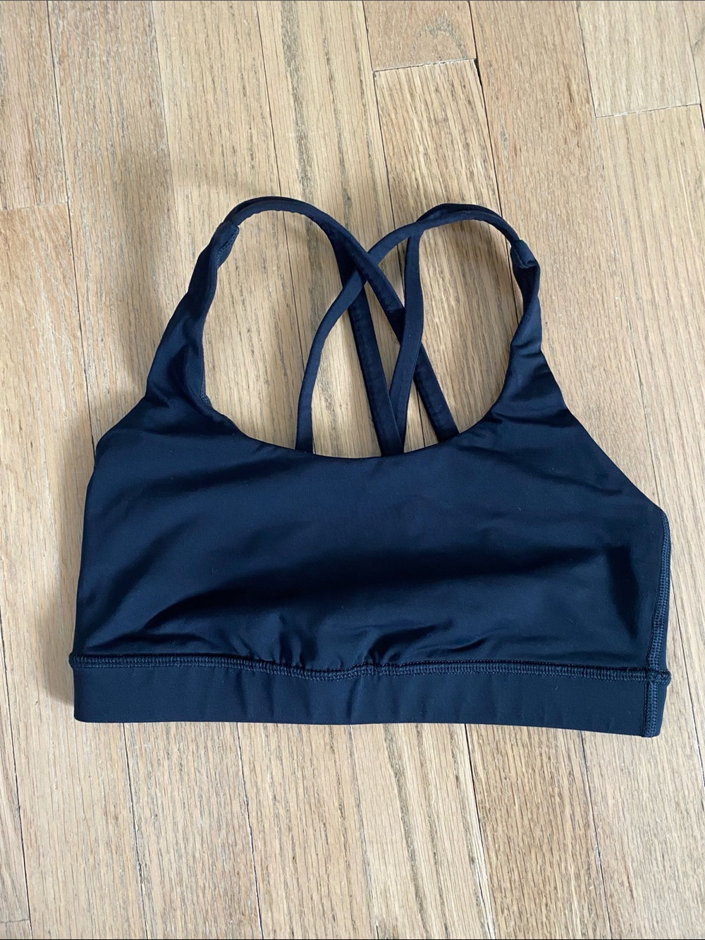 Lululemon Women’s Black Strappy Sports Bra - Lightweight Crossback Support